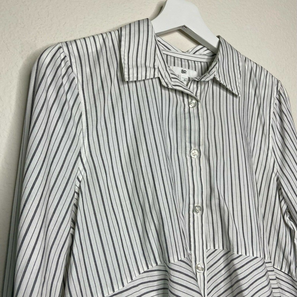 bp. Dramatic High Low Hem Striped Button Up Top - Picture 4 of 9